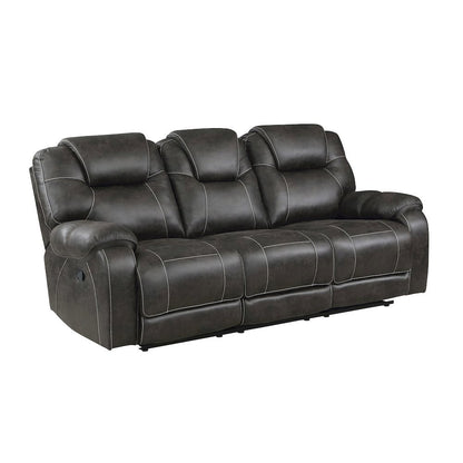 Chocolate Microfiber Double Reclining Sofa