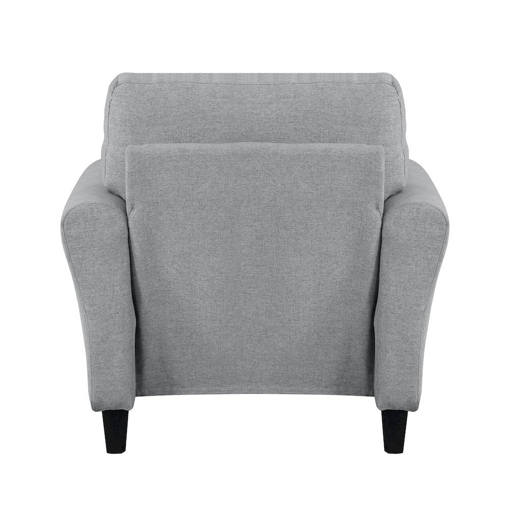 Dark Gray Upholstered Arm Chair, Elegant Accent Chair for Living Room Spaces