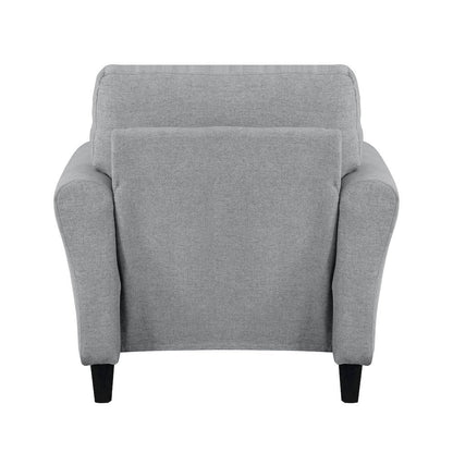Dark Gray Upholstered Arm Chair, Elegant Accent Chair for Living Room Spaces