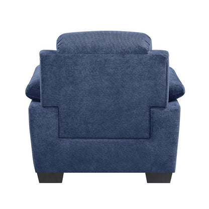 Blue Accent Arm Chair with Comfy Cushions for Living Room Seating