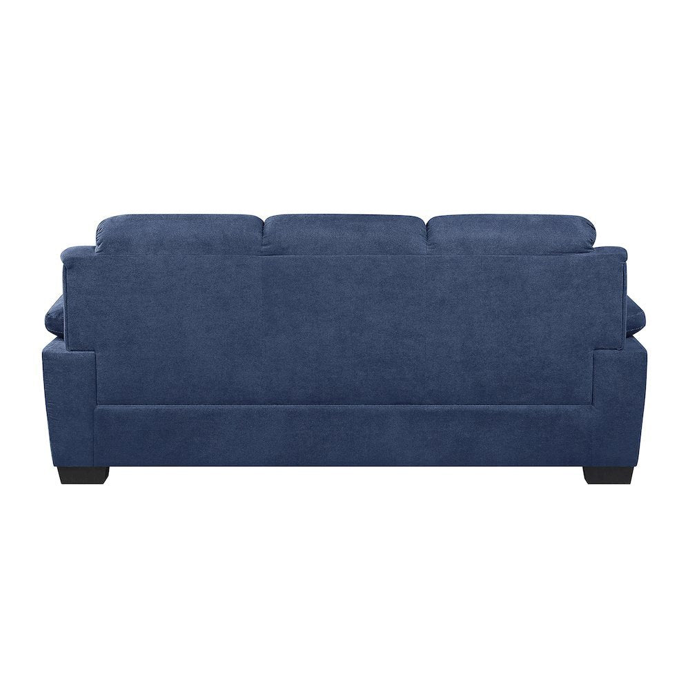 Blue Textured Fabric 3-Seater Couch Sofa Ideal for Living Room