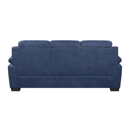 Blue Textured Fabric 3-Seater Couch Sofa Ideal for Living Room