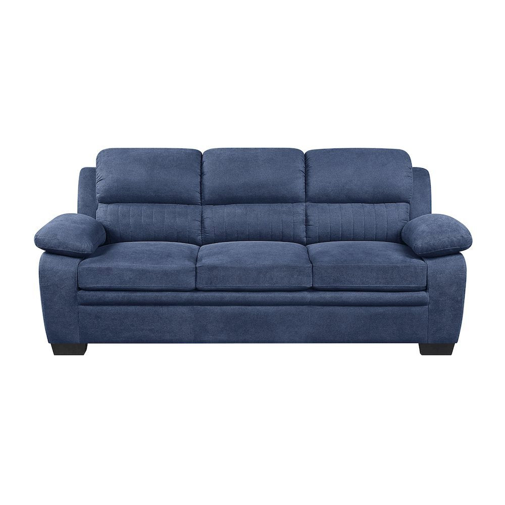 Blue Textured Fabric 3-Seater Couch Sofa Ideal for Living Room