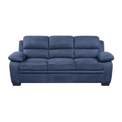 Blue Textured Fabric 3-Seater Couch Sofa Ideal for Living Room