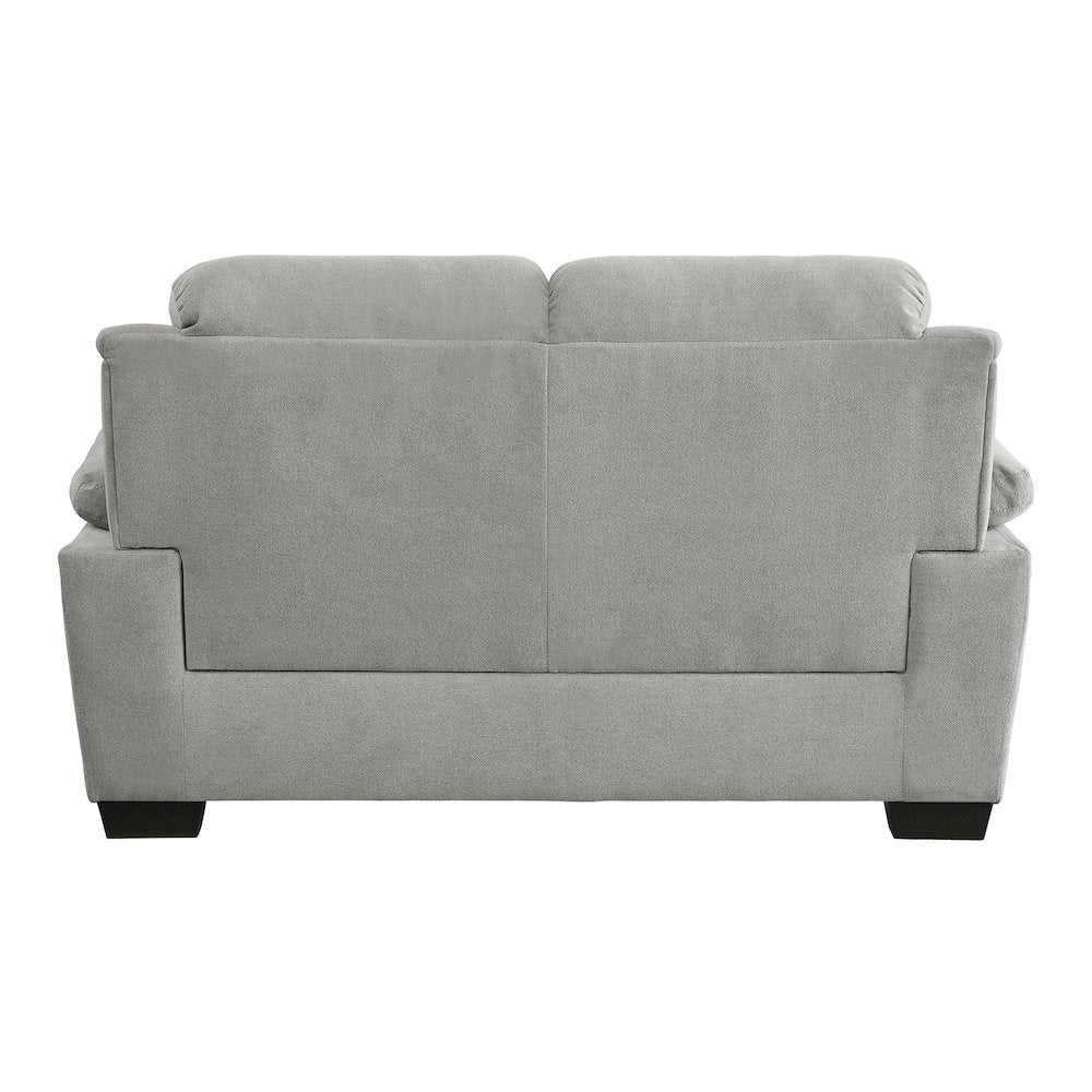 Gray Small Love Seat Couch with Textured Fabric for Living Room