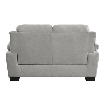 Gray Small Love Seat Couch with Textured Fabric for Living Room