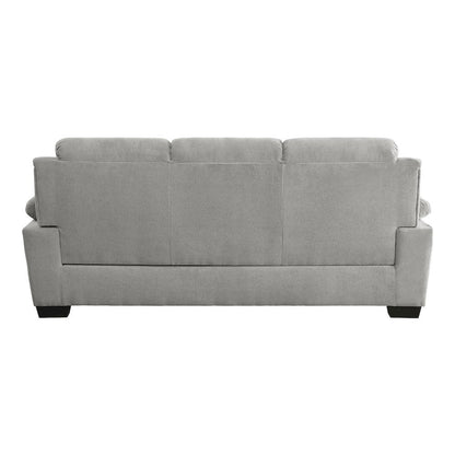 Gray Textured Fabric 3-Seater Couch Sofa Ideal for Living Room