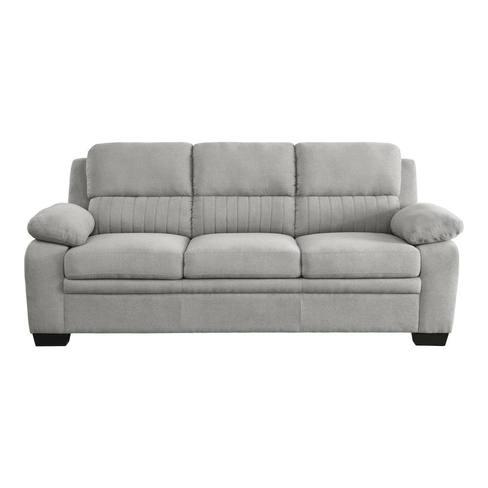 Gray Textured Fabric 3-Seater Couch Sofa Ideal for Living Room