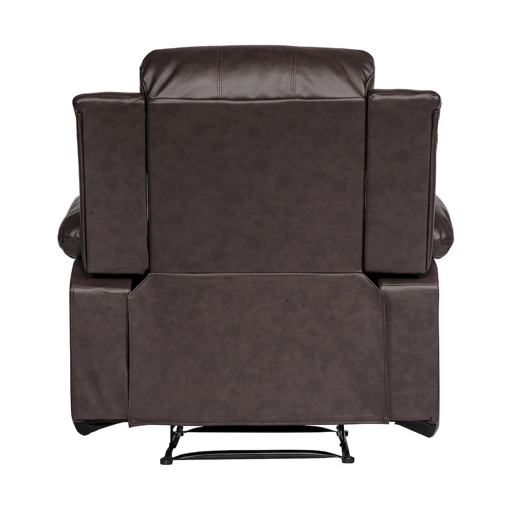 Brown Leather Recliner Chair, Recliner for Compact Living Spaces