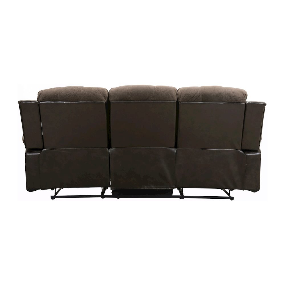 Brown Reclining Sofa, Overstuffed 3 Seater Couch with Plush Comfort