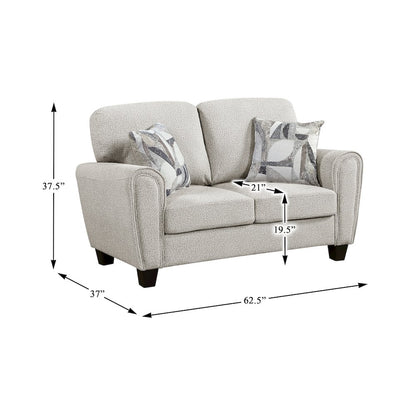 Lemond Chenille Love Seat in Gray
