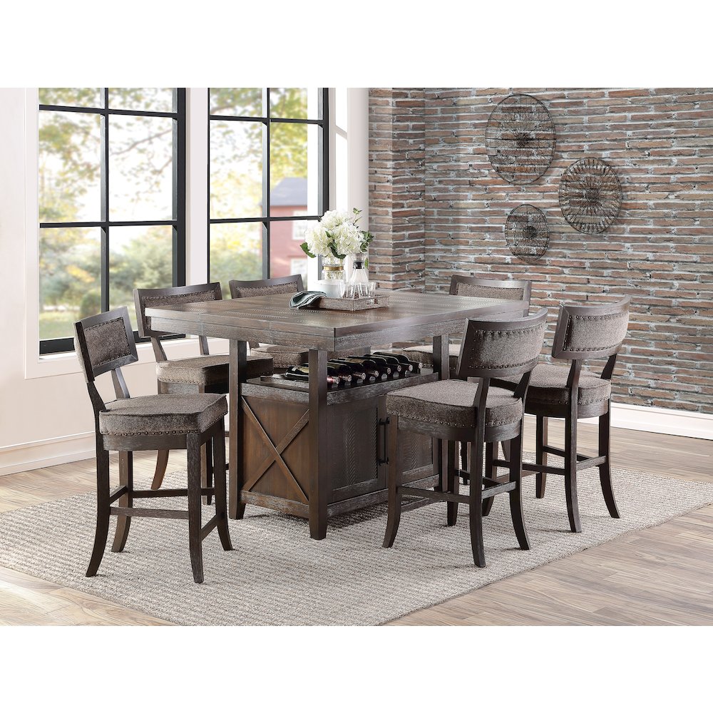 Oxton Wood Counter Height Dining Chair, set of 2 in Baltimoe espesso