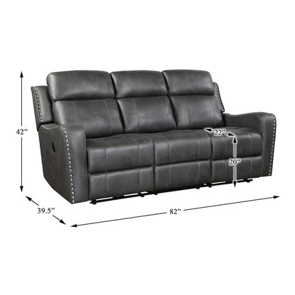 Kellen Microfiber 3pc Set: Sofa, Love, Chair in Smoky Gray