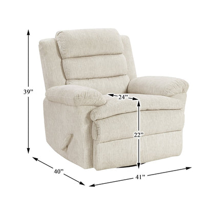Oxford Microfiber Swivel Glider Reclining Chair in Beige