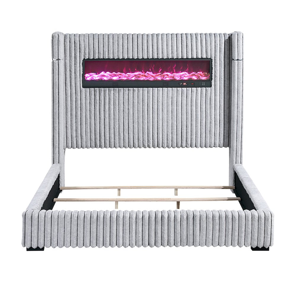 Fitzroy Corduroy California King Bed in Gray