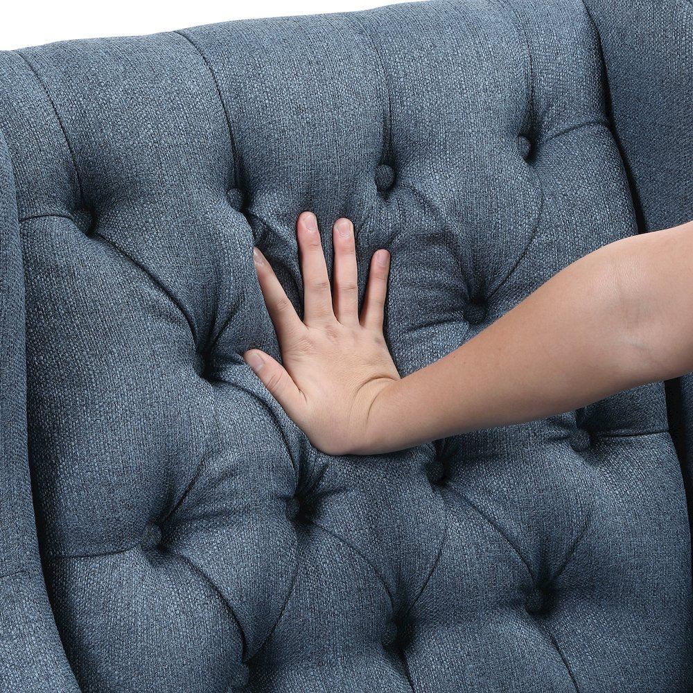 Quent Textured Accent Chair in Blue