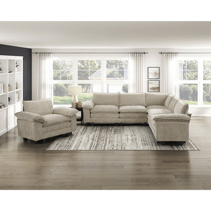 Dublin Chenille 5-Piece Modular Sectional in Taupe