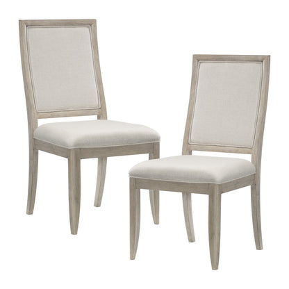 Mckewen Wood Dining Room Side Chair, set of 2 in White gray