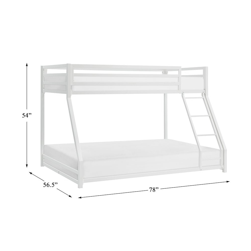Jovie Metal Twin Over Full Metal Bunk Bed in White