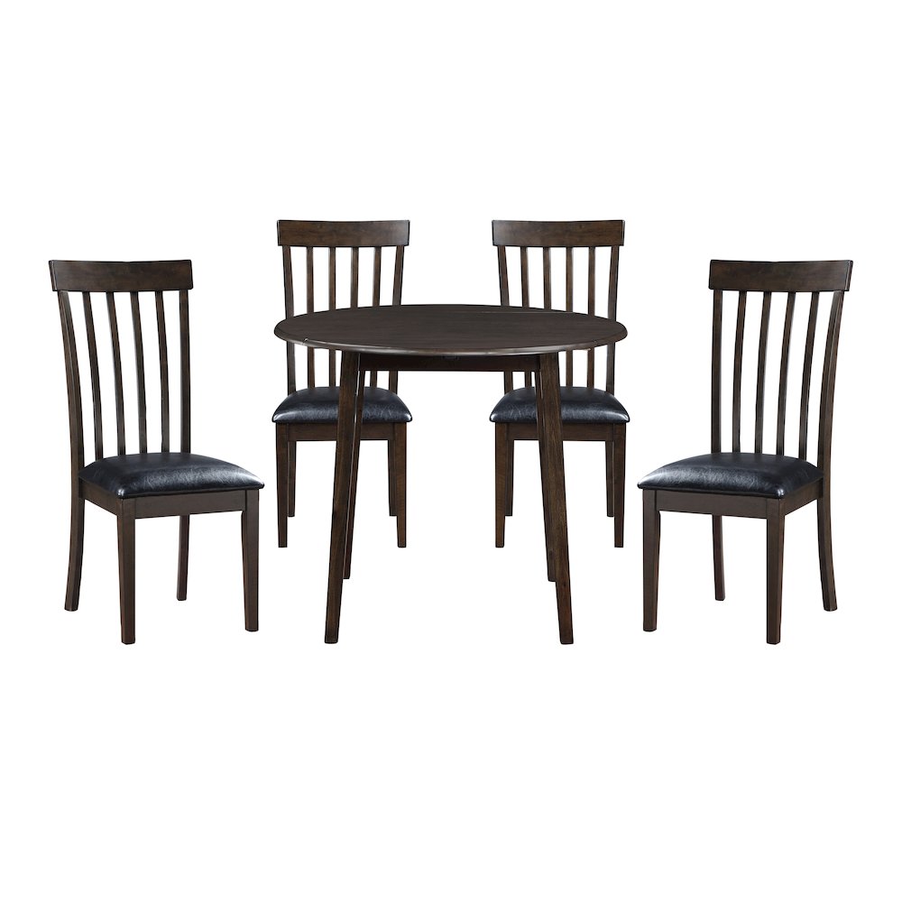 Rutland Asian Hardwood 5-Piece Dining Set in Espresso