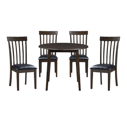 Rutland Asian Hardwood 5-Piece Dining Set in Espresso