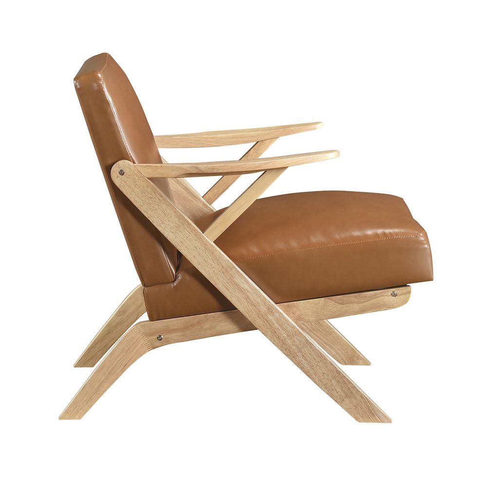 Gideon Faux Leather Accent Chair in Brown