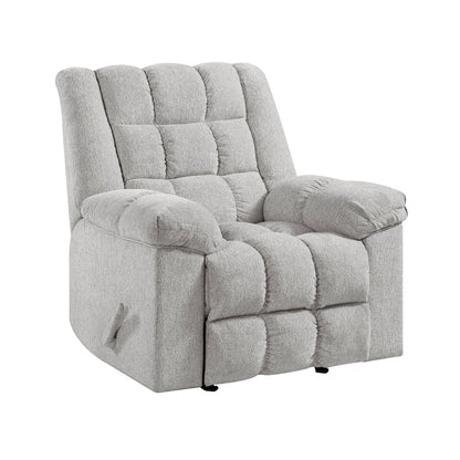 Baldwin Chenille Rocker Reclining Chair in Light Gray