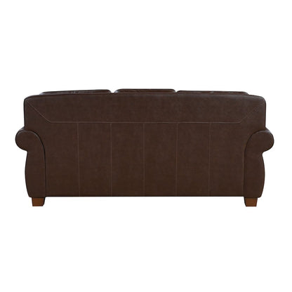 Remington Leather 3pc Set: Sofa, Love, Chair in Brown