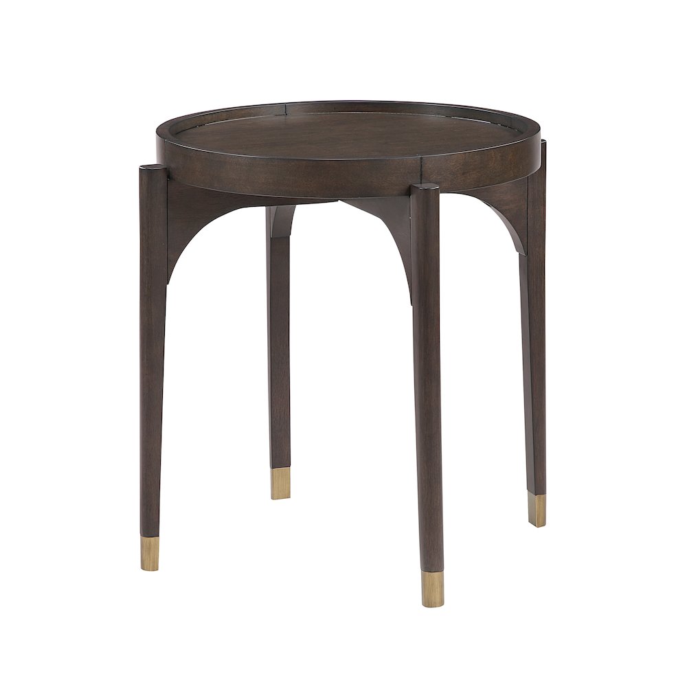 Anton Asian Hardwood End Table in Dark Brown