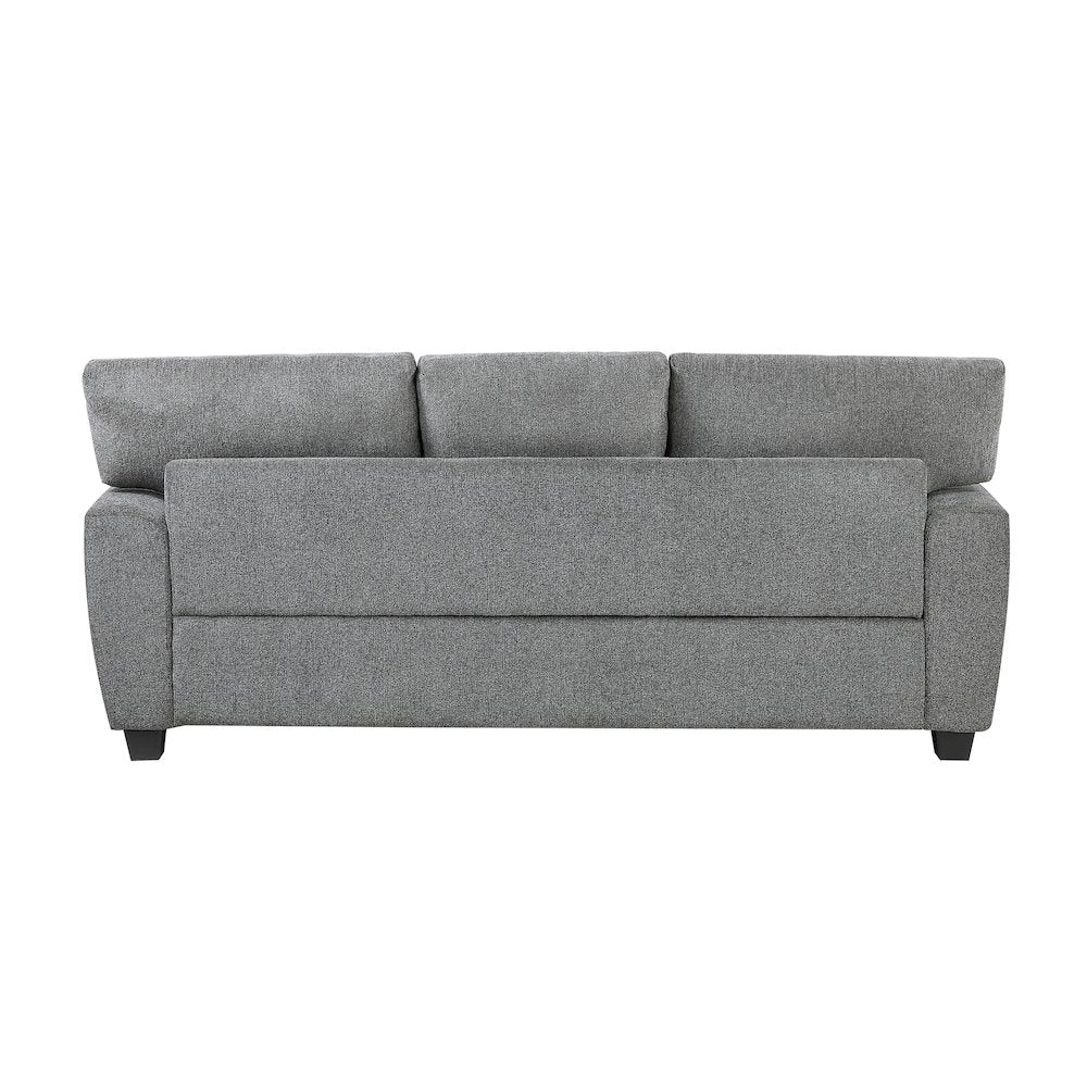 Isabel Chenille 2pc Set: Sofa, Loveseat in Dark Gray