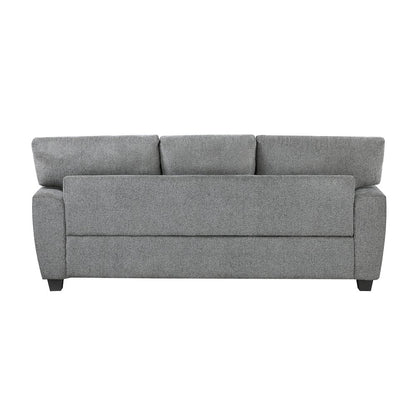 Isabel Chenille 2pc Set: Sofa, Loveseat in Dark Gray