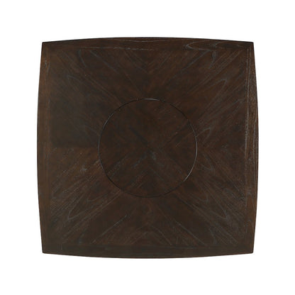 Balin Wood Counter Height Table with Lazy Susan in Dark brown