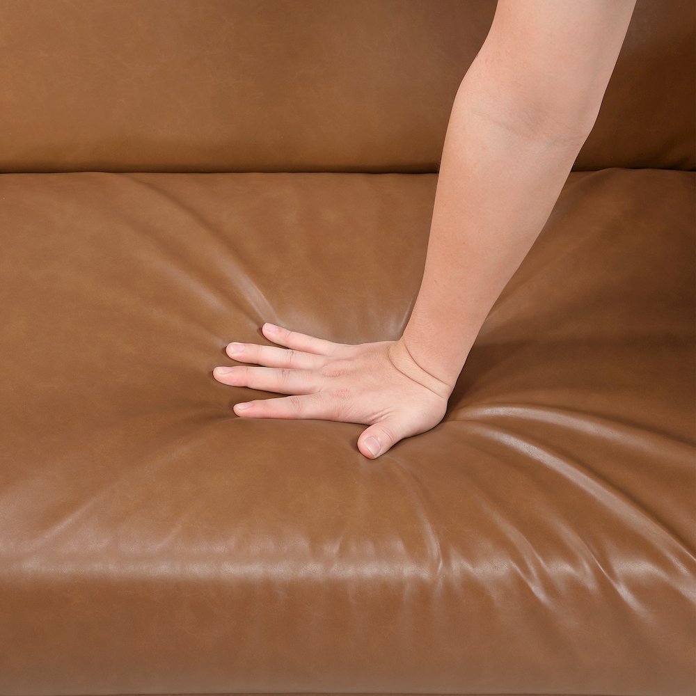 Carlton Faux Leather Elegant Lounger in Camel