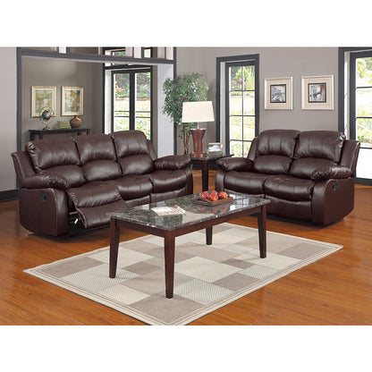 Cranley Faux Leather Double Reclining Loveseat in Black
