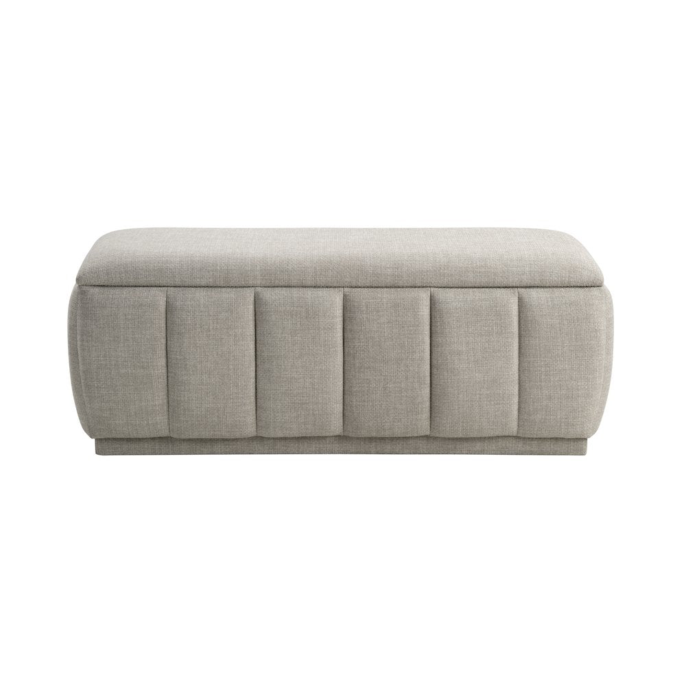 Maize Textured Lift Top Storage Bench in Taupe