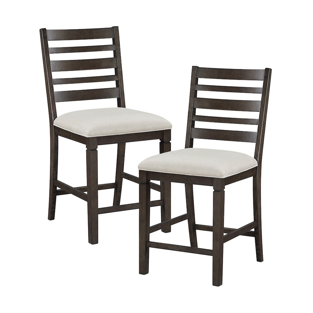 Victoria Asian Hardwood Counter Height Chair, Set of 2 in Dark Espresso