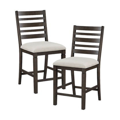 Victoria Asian Hardwood Counter Height Chair, Set of 2 in Dark Espresso