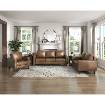 Malcolm Faux Leather Arm Chair In Brown