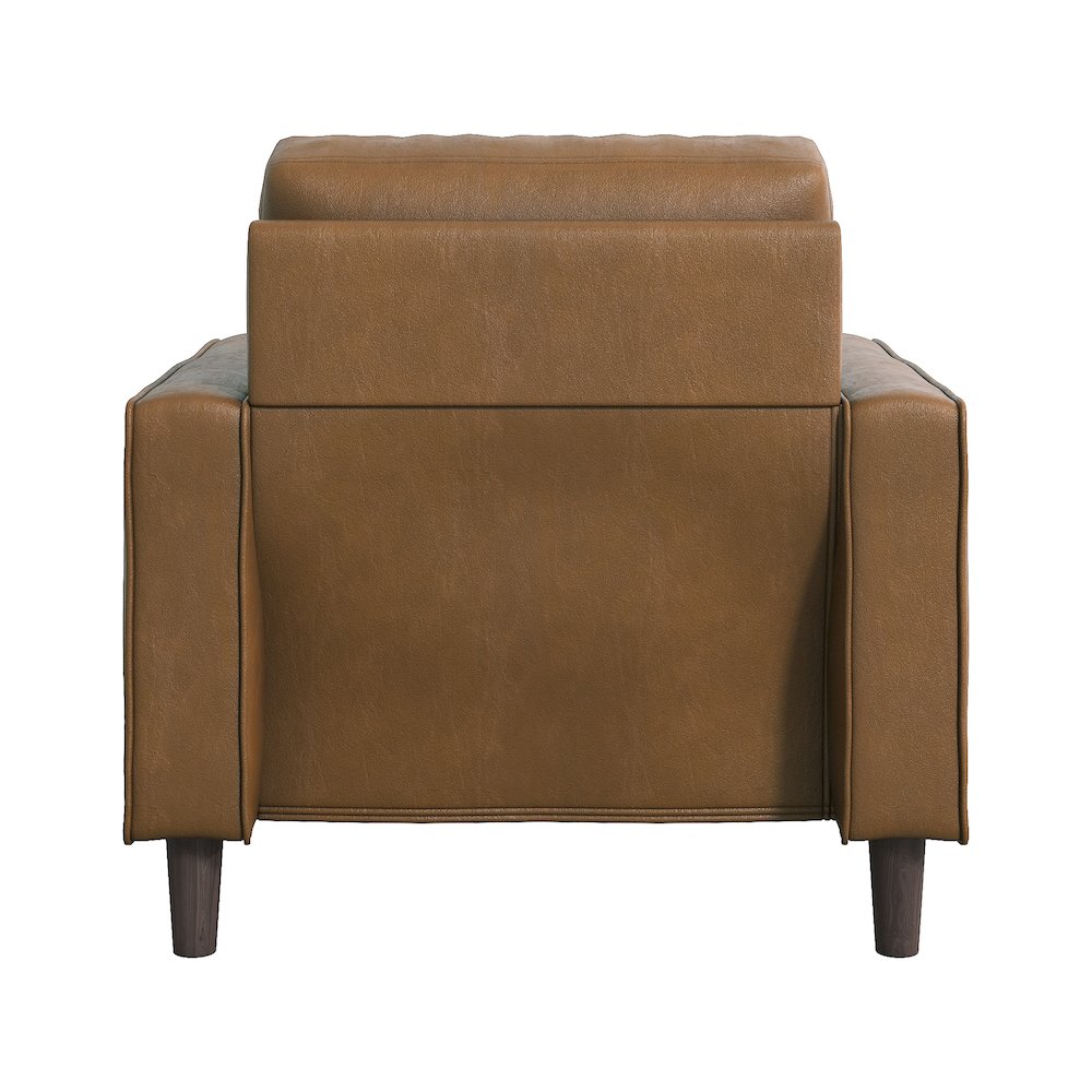 Malcolm Faux Leather Arm Chair In Brown