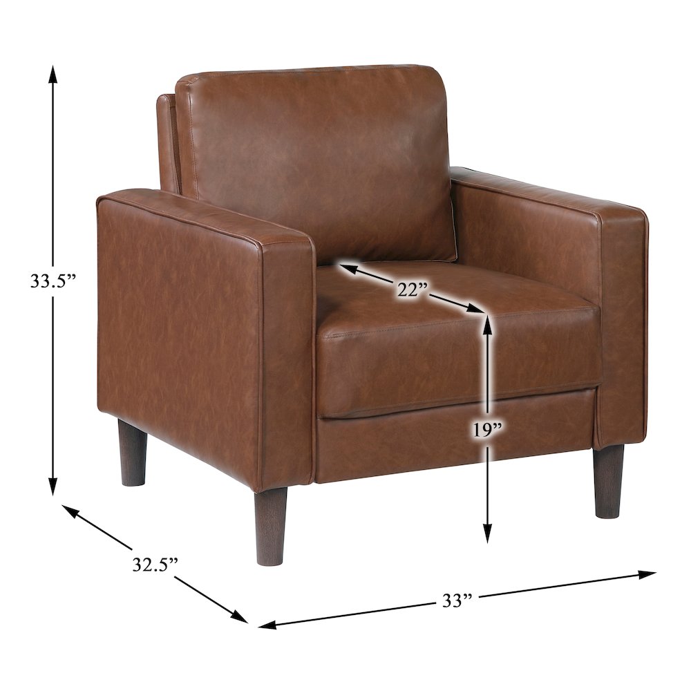 Lexicon Malcolm Faux leather Chair in Chocolate