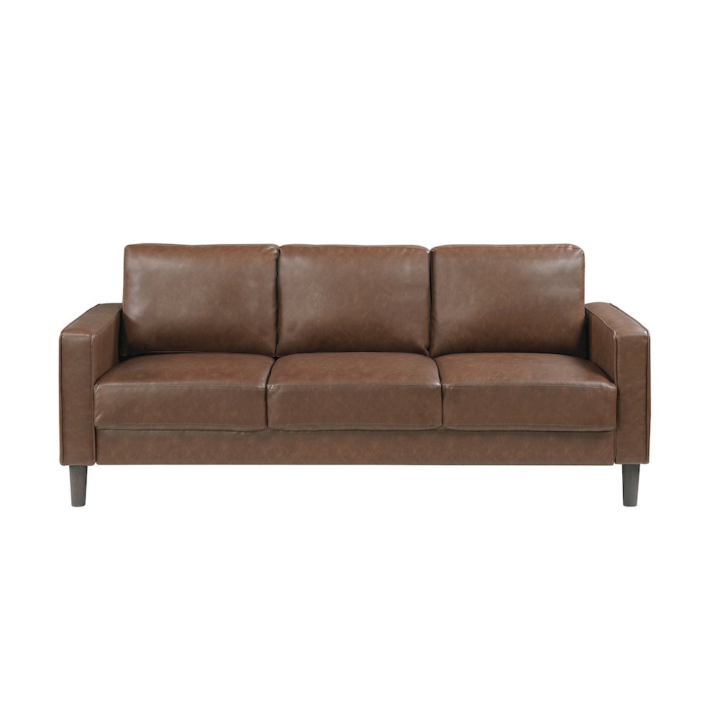 Lexicon Malcolm Faux leather Sofa in Chocolate
