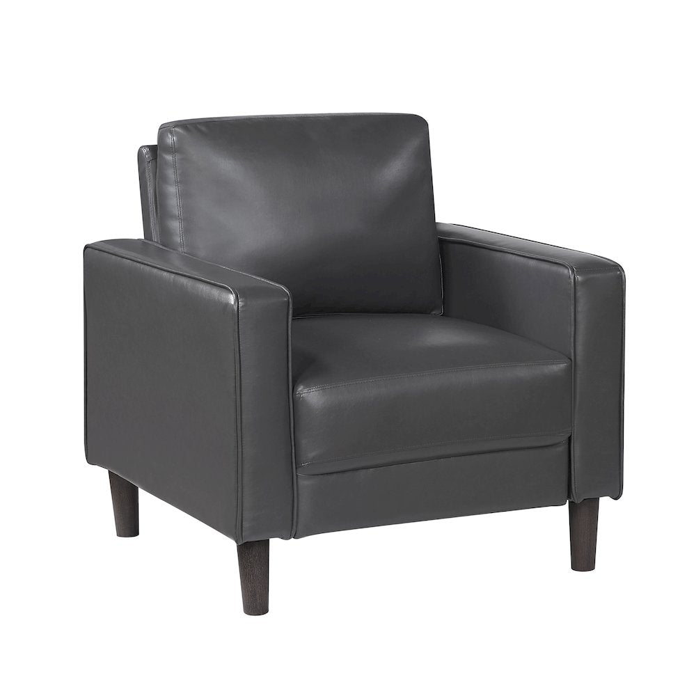 Lexicon Malcolm Faux leather Chair in Dark Gray