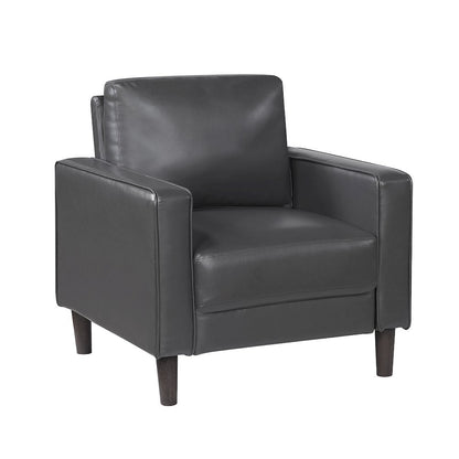 Lexicon Malcolm Faux leather Chair in Dark Gray