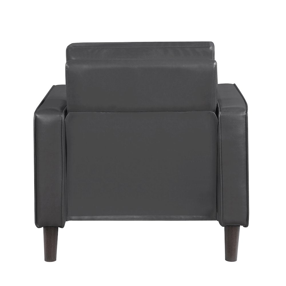 Lexicon Malcolm Faux leather Chair in Dark Gray