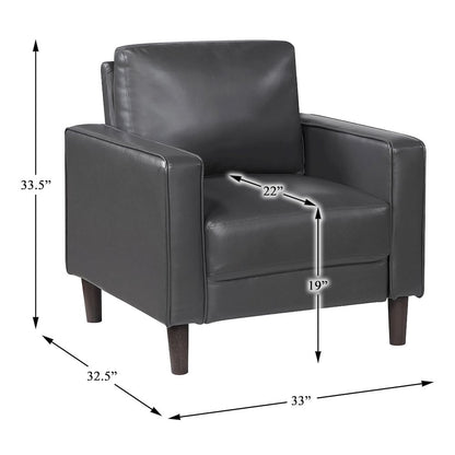 Lexicon Malcolm Faux leather Chair in Dark Gray