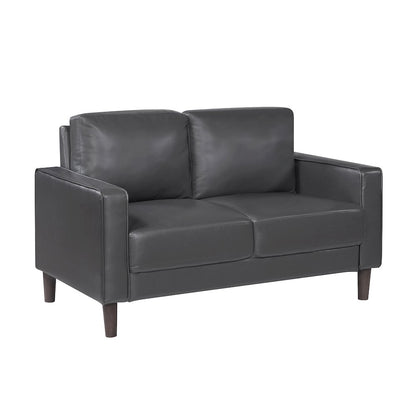 Lexicon Malcolm Faux leather Love Seat in Dark Gray