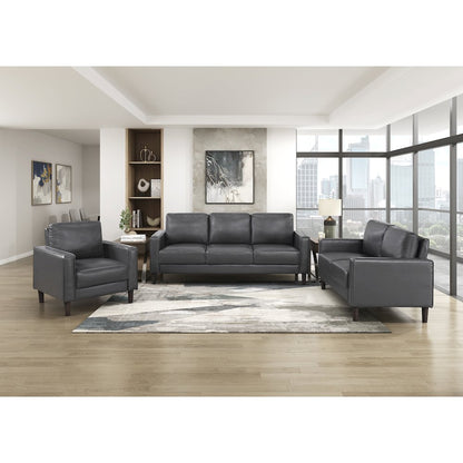 Lexicon Malcolm Faux leather Love Seat in Dark Gray