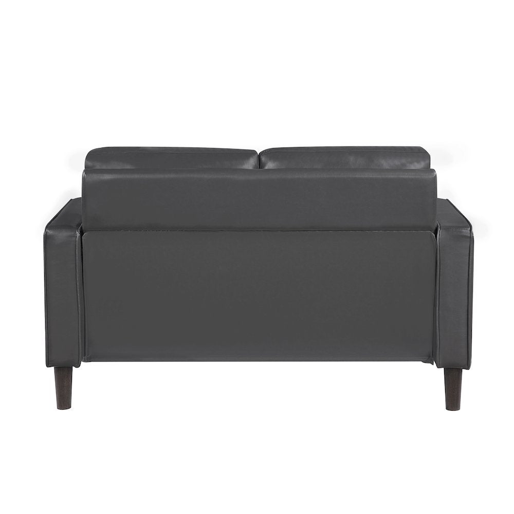 Lexicon Malcolm Faux leather Love Seat in Dark Gray