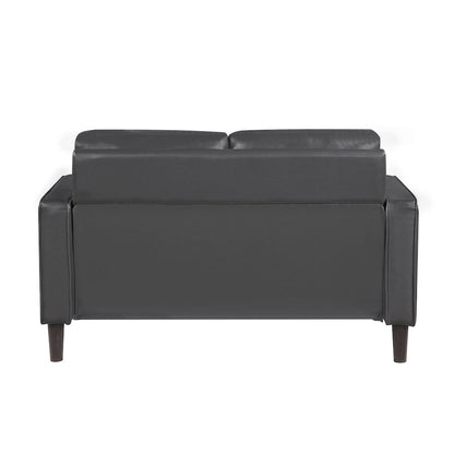 Lexicon Malcolm Faux leather Love Seat in Dark Gray