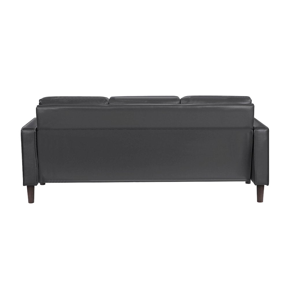 Lexicon Malcolm Faux leather Sofa in Dark Gray